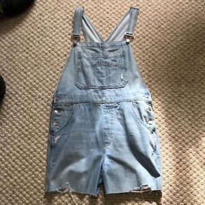 Gap denim short overalls